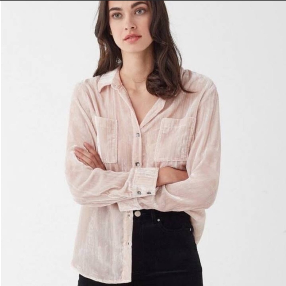 Splendid Light Pink Moonstone Velvet Shirt